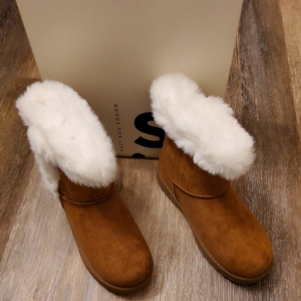 🔥SO Women's Sz 8 Paulina  Winter Boots Faux Fur Lined (Chestnut) 🔥